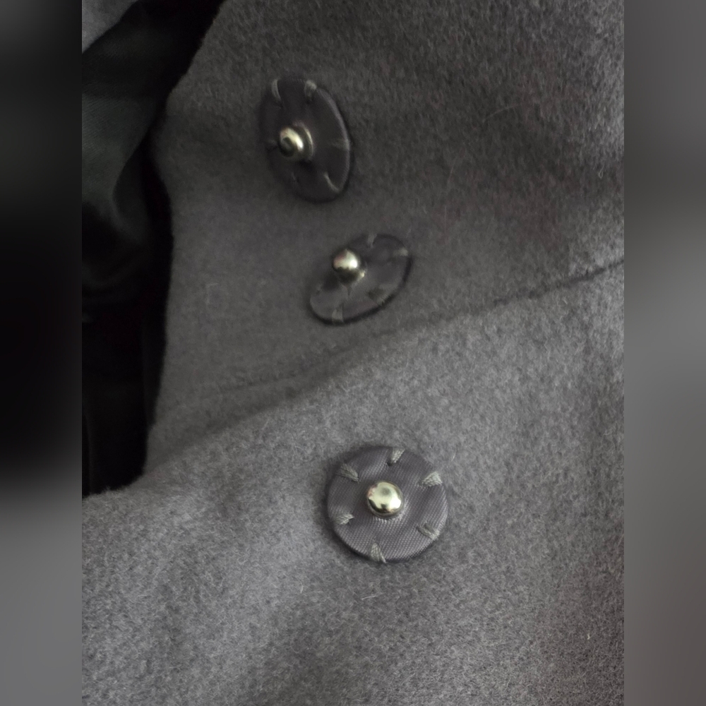 NWOT Garnet Hill Gray Ribbon Candy Ruffle Front Wool Coat Size 18 - Picture 14 of 16